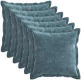 vidaXL - Kussensloop - 6 stuks - HOUTEN - Blauw - 35 x 35 cm - Chenille Stof