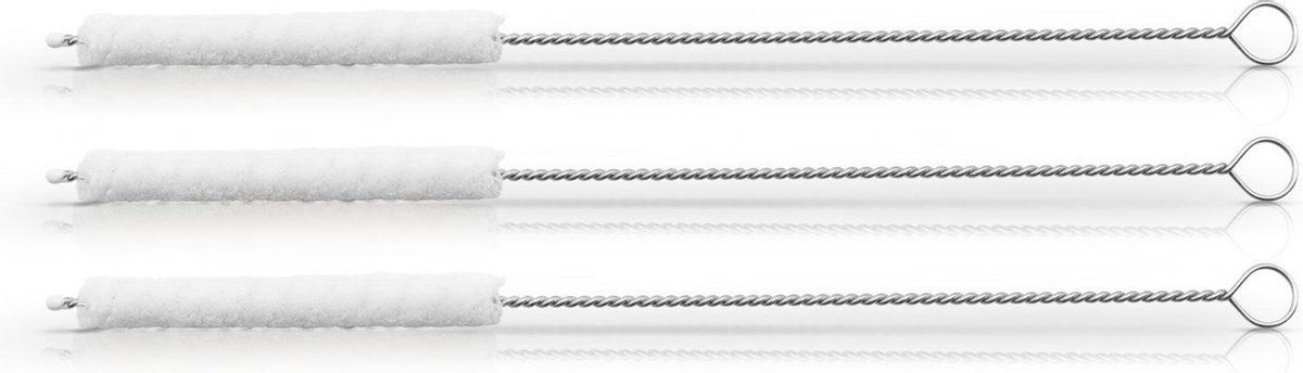 Bambaw Rietjes Borstel Set van 3 | Pijpenrager | Kleine Schoonmaak Borstel | Eco Schoonmaak Borstel | Kleine Borstel | Eco Borstelset | Rietjes Borstel | Milieuvriendelijke Producten | Eco Keuken