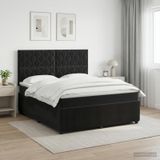 Maison Exclusive - Lit boxspring avec matelas, noir, 140 x 190 cm, velours