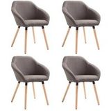 vidaXL Stoelen 4 stuks stof taupe
