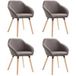 vidaXL Stoelen 4 stuks stof taupe