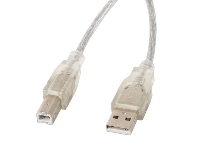Lanberg CA-USBA-12CC-0030-TR USB-kabel 3m transparant