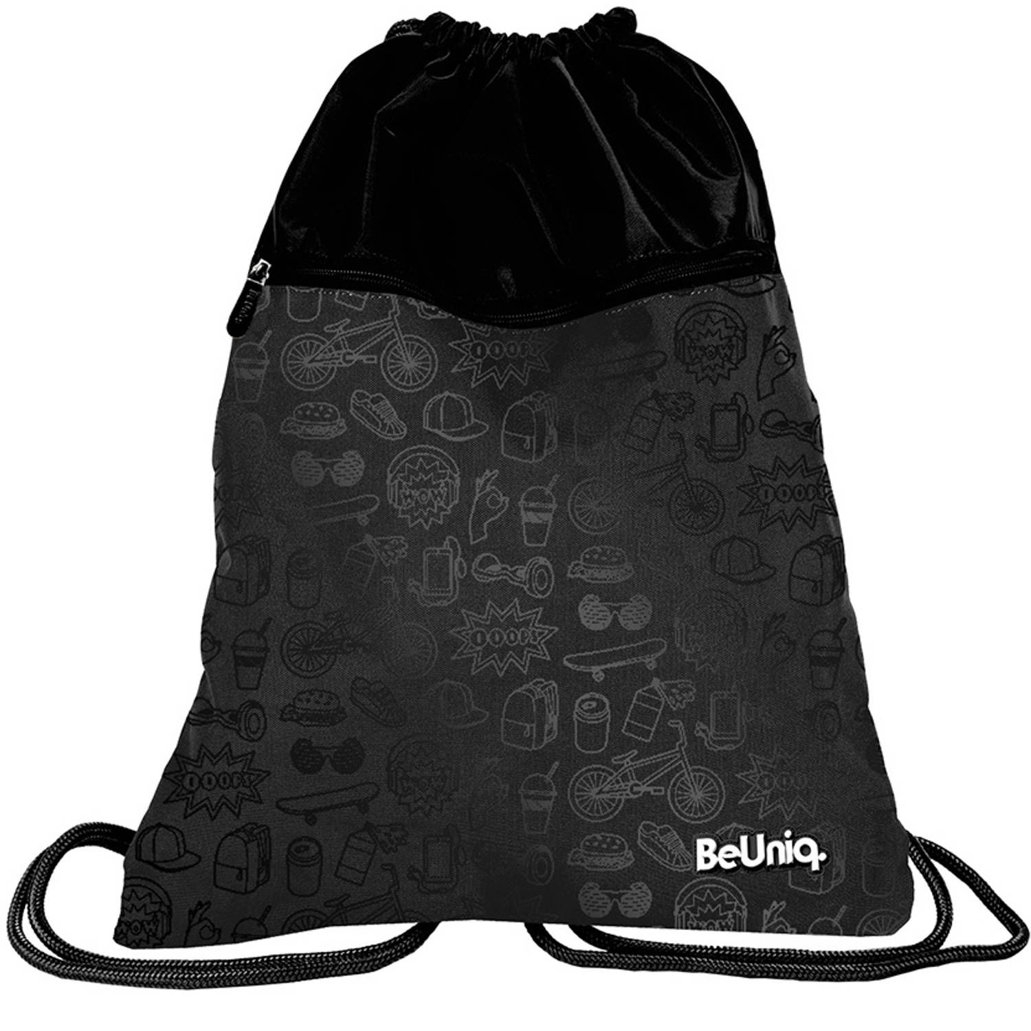 Simbashop Drawings gymbag - 47 x 37 cm - Zwart | Polyester