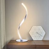 Merkloos / Sans marque Spiraallamp, spiraalvormige tafellamp, nachtlampje voor op het nachtkastje, sfeerverlichting, leeslamp, nachtlampje voor thuisdecoratie, S-vormige lamp - zilver