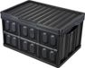 Boîte de rangement noire en PP avec couvercle - Set de 3 - 45 litres