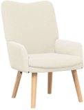 vidaXL Fauteuil Crème Schapenstof 63 x 67 x 94 cm