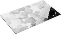 Chefcare Inductie Beschermer Abstracte Kunst - Zeepbellen - Zwart Wit - 89,6x51,6 cm