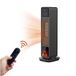 ZELURXX Chauffage céramique, chauffage rapide, chaud/froid, réglable, avec télécommande et capteur d'inclinaison, chauffage avec simulation de flamme, noir