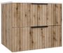 en.casa Wastafelonderkast met wastafel Veppenssan 61x47x52 cm eikenkleurig en wit