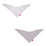 Cambrass Be Bandana Tri Bibs - Grey/White Cotton - Baby (0-2 Years) - Pack of 2