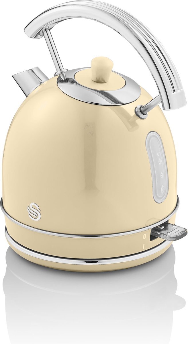 Swan retro waterkoker 1.8 liter 3000 Watt crème Waterkoker kopen