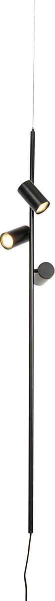 QAZQA Jeana Luxe Hanglamp - 3 Lichts - Zwart - Metaal - 17 cm