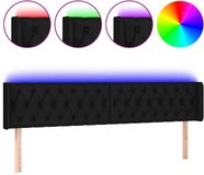 VidaXL Hoofdbord led 203x16x78/88 cm stof zwart