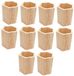10 pièces Porte-stylo - Bois de pin géométrique - Mini organisateur de bureau pour fournitures de bureau
