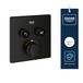 GROHE Grohtherm SmartControl - Inbouw Vierkante Thermostaat voor Douche of Bad (2 Kleppen, Druk voor AAN-UIT, Draai voor Volumeaanpassing, Veiligheidsknop op 38°C, Zonder Inbouwlichaam), Mat Zwart