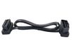 PremiumCord OBD-II-verlengkabel, 16-polig, 12 V/24 V, voertuigdiagnose, flexibele platte kabel, zwart, kabellengte 1 m