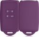 kwmobile coque de clé de voiture compatible avec Renault 4-boutons Smartkey (Keyless Go uniquement) - Coque en silicone magenta-lila - Housse de clé
