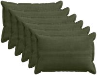 vidaXL Kussensloop 6 st houten groen 50 x 70 cm corduroy