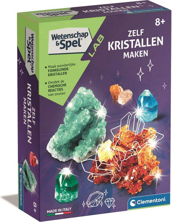 Clementoni Wetenschap & Spel Zelf Kristallen Maken STEM Speelgoed Vanaf 8 Jaar