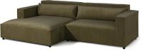 MASSIVMOEBEL24 d'angle vert 100% polyester 266x150x80 cm