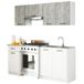 3E 3xE living.com Keukenset: één lade, zeven deuren, acht legplanken, kleur: betonwit