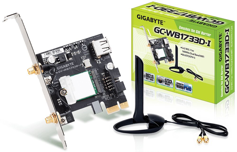 Gigabyte GC-WB1733D-I - Netwerkkaart - WLAN / Bluetooth - 1733 Mbit/s