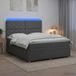 vidaXL Lit plateforme avec matelas gris foncé 140 x 190 cm Tissu