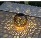 Solaire Kugelleuchte Metalloptik 20cm Gartenleuchte Tischleuchte Gartendeko Gartenlampe Kugellampe Solarkugel Außenleuchte Outdoor