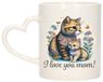 Bellatio Decorations Cadeau koffie/thee mok mama - hartjes oor - I love you - poesjes - 300 ml - Moederdag
