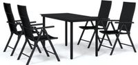 vidaXL 5-delige Tuinset Zwart