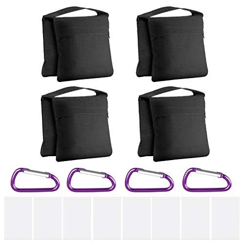 Neewer 4 Pack fotografie hoge prestaties zandzakken zadeltas ontwerp 4 gewicht zakken voor videostudio St? nder achtertuin sport buiten transparante tas en clips inbegrepen