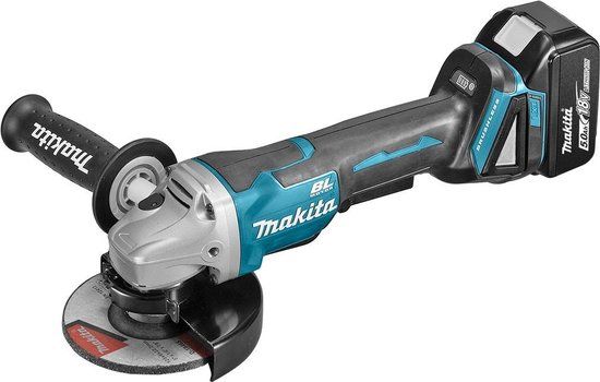 Makita DGA508RTJ 18V Haakse Slijper 125mm - Incl. 2x 5.0Ah Accu's & Lader