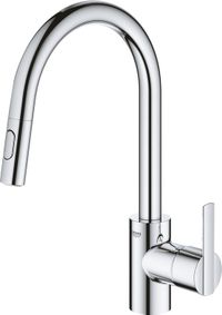 GROHE QuickFix Feel Robinet de cuisine - bec pivotant - douchette extractible - chrome