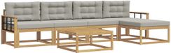 vidaXL - Salon de jardin - Polyester - Blanc et gris clair