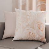 PETTI Artigiani Italiani - 1 paar kussenslopen 50 x 50 cm van microvezel, decoratief kussen voor slaapkamer, bank, woonkamer, set van 2 kussenslopen, bloemenpatroon, wit, 100% Made in Italy