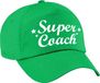 Bellatio Decorations Super coach cadeau petje baseballcap groen voor volwassenen sport outfit