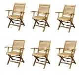AVH-Collectie Arona Arona dining tuinstoel inklapbaar met armleuning teak set van 6