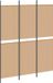 vidaXL 3-Panel Room Divider Beige 150 x 200 cm Stof