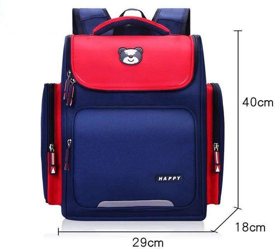 YuYu Schooltas Rugzak Kinderen Laptopvak 14 inch 35L Rood Blauw