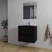 Saniclass Chaci Badkamermeubelset - 60x46x55cm - keramische wastafel zwart - 1 wasbak - 1 kraangat - 2 lades - rechthoekige spiegel - mat zwart