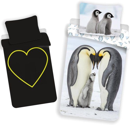 Animal Pictures Dekbedovertrek Pinguin Glow in the Dark - Eenpersoons - Katoen
