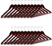 Merkloos Relaxdays Houten Garderobehangers - Set van 20 - Bruin - 44 cm Breed