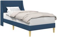 vidaXL Bedframe met hoofdeinde Blauw Stof 90 x 200 cm