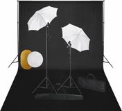 vidaXL Fotostudioset met lampen, paraplu's, achtergrond en reflector