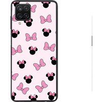 Maniacase Samsung Galaxy A12 Minnie, noeud fond rose