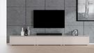 AX LIVING meuble TV, sur pied, beige, Loriano meuble TV, 3x100 cm, cachemire