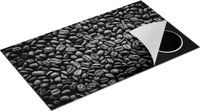 Chefcare Inductie Beschermer Bruine Koffiebonen - Zwart Wit - 90x55 cm