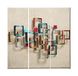 Homemania Muurfoto, 3 stuks, geometrisch, voor woonkamer, slaapkamer, meerkleurig van polyester, hout, 69 x 3 x 50 cm