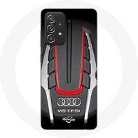 Audi S8 Logo rood Maniacase Hoesje voor Samsung Galaxy A52