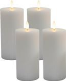 Merkloos Relaxdays LED-kaarsen - set van 4 - lichtgrijs - 18 x 7,5 cm